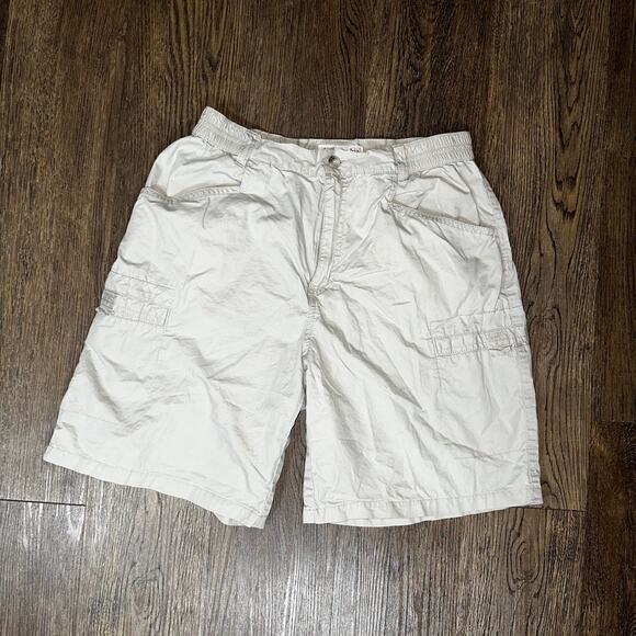 Columbia Pants - Vtg Y2K Women's COLUMBIA Beige Khaki Shorts Elastic 8" Inseam sz 10